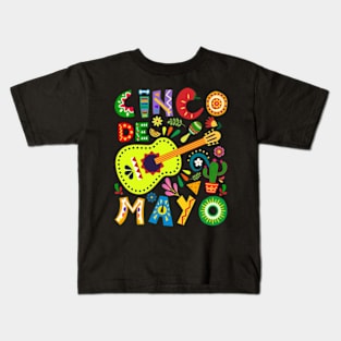 Happy 5 De Mayo Cinco de Mayo Viva Mexico 5 De Mayo Kids T-Shirt